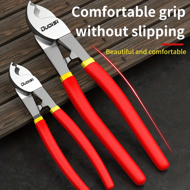 1 stuk 15,24 cm, 20,32 cm, 25,4 cm Draadstrip Tang, Kabelschaar, Chroom Vanadium Staal Gesmeed, Slijtvast en Duurzaam, Gebruikt voor Scherp Snijden van Kabels en Gedraaide Draden, Comfortabele Greep, Precies Snijden