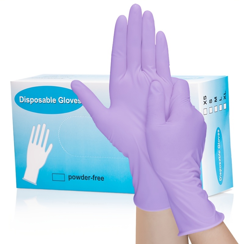 100pcs box multi purpose gloves nitrile gloves disposable pvc gloves powder free and   screen compatible suitable for household cleaning daily cleaning food handling