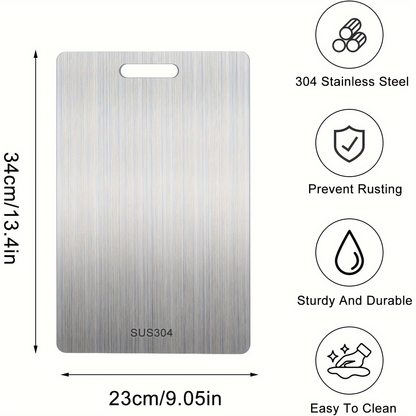 2024 premium titanium chopping board double sided food grade stainless steel for kitchen dining durable easy to clean ergonomic kitchen chopping board sleek metallic rustresistant material details 1