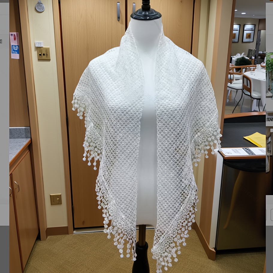TEMU Nuovo Scialle Sciarpa Triangolare Elegante da Donna con Paillettes e Nappe