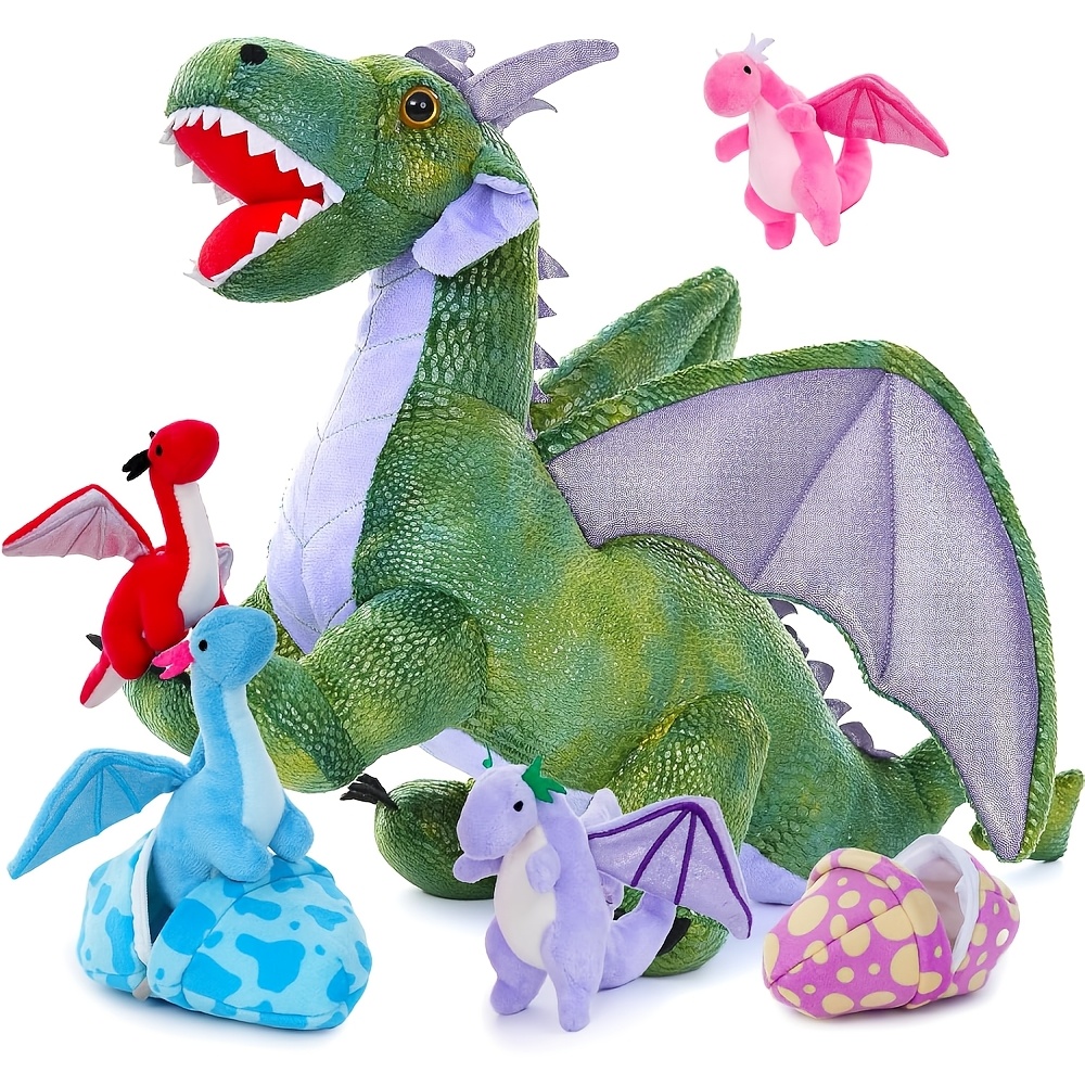Image of Morismos 55cm Dragon Plush Toy Xxl, Purple-green Large Plush Dragon Stuffed Animal, Plush Toy Dragon Teddies Birthday Christmas Gift For Boys Children Baby