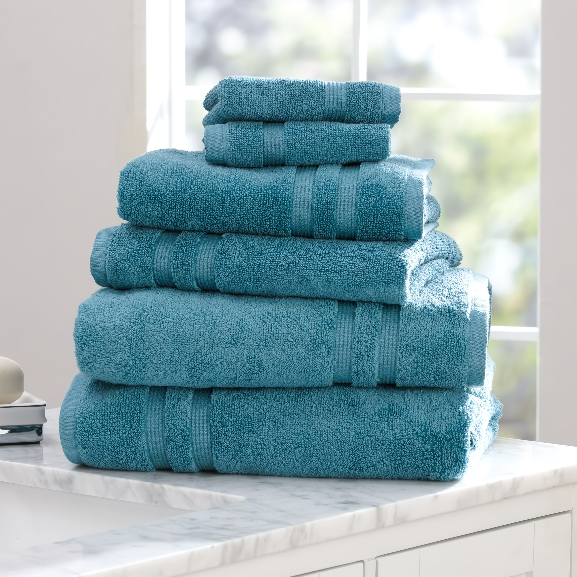 

Performance Anti-microbial Solid 6 Piece Towel Set, Aqua