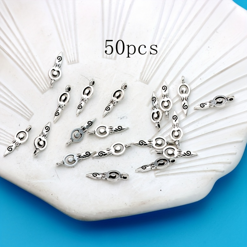 50pcs Of Small Business Supplies Featuring Christmas-themed Alloy Plated Antique Goddess Pendant Charms, Suitable For Necklaces Or Earrings In Jewelry Crafting