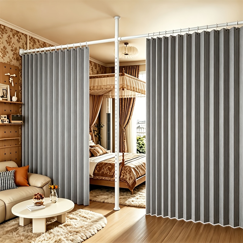 2d Door Curtain, Easy No-drill Installation Foldable Door Curtain, Retractable Fabric Room Divider For Privacy, Portable Partition Screen For Living Room, Bedroom, Kitchen, And Bathroom