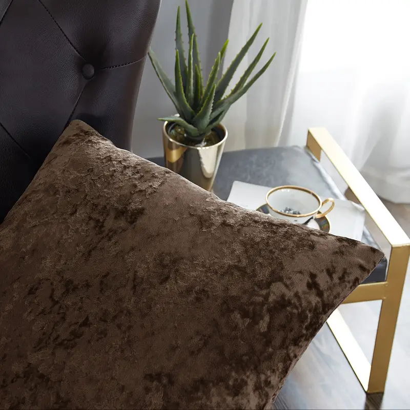 4pcs crushed velvet fuzzy soft decorative throw pillow covers set with double sided no insert stylish cushion cover for sofa couch chair living room bedroom decor Product details 4
