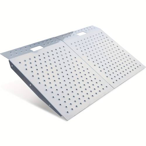 vnn 29 x 48 shed ramp for riding mower lawn equipment 1500 lb capacity anti slip punch plate ramp for motorcycles garages barns 2pcs