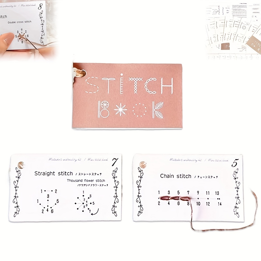 

Diy Embroidery Stitch Cards - Portable Mini Sewing Guide, Paper Craft Kit For Beginners, Sewing Skill Learning Tool, Embroidery Stitch Practice - Set Of 1