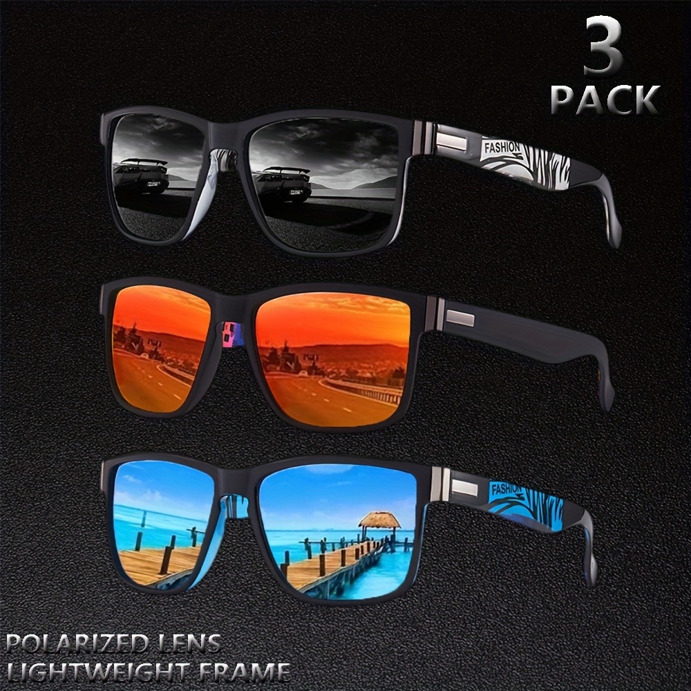 

3-pack Polarized Outdoor Glasses For Men And Women, Suitable For Fishing, Surfing, Outdoor Adventure, Cycling And Mountain Sports