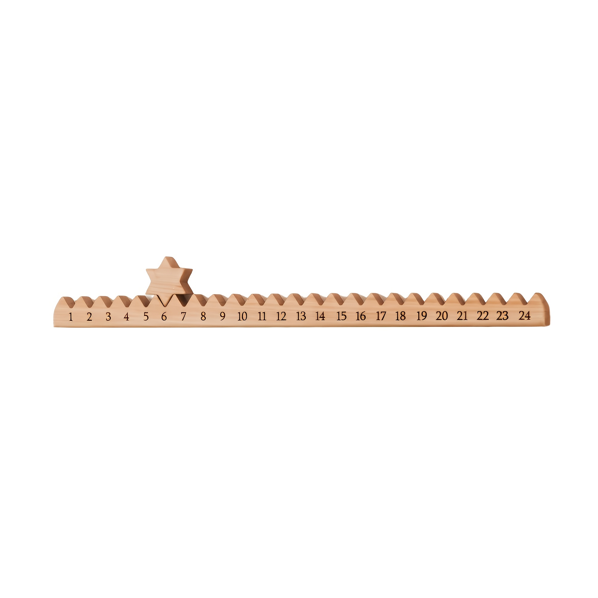 TEMU Natural Wooden Christmas Countdown Calendar Hanging Ornament - High-quality Home Decor, Suitable For Christmas Countdown And Holiday Decoration