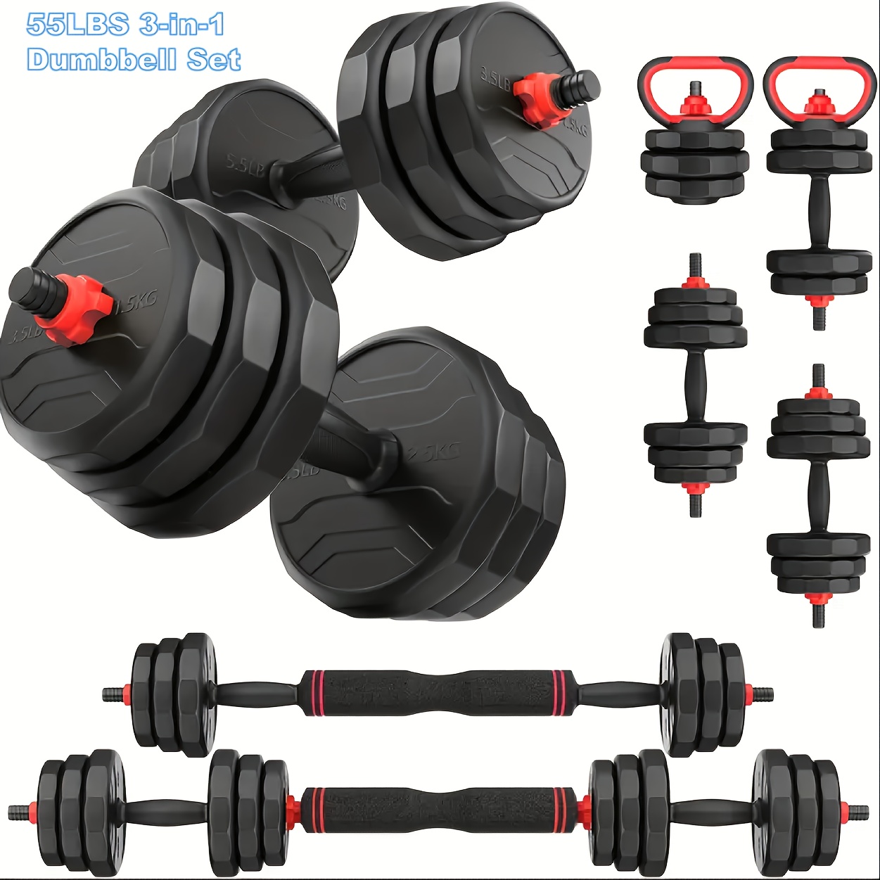 BCAN 55LB 4-in-1 Adjustable KettleBell