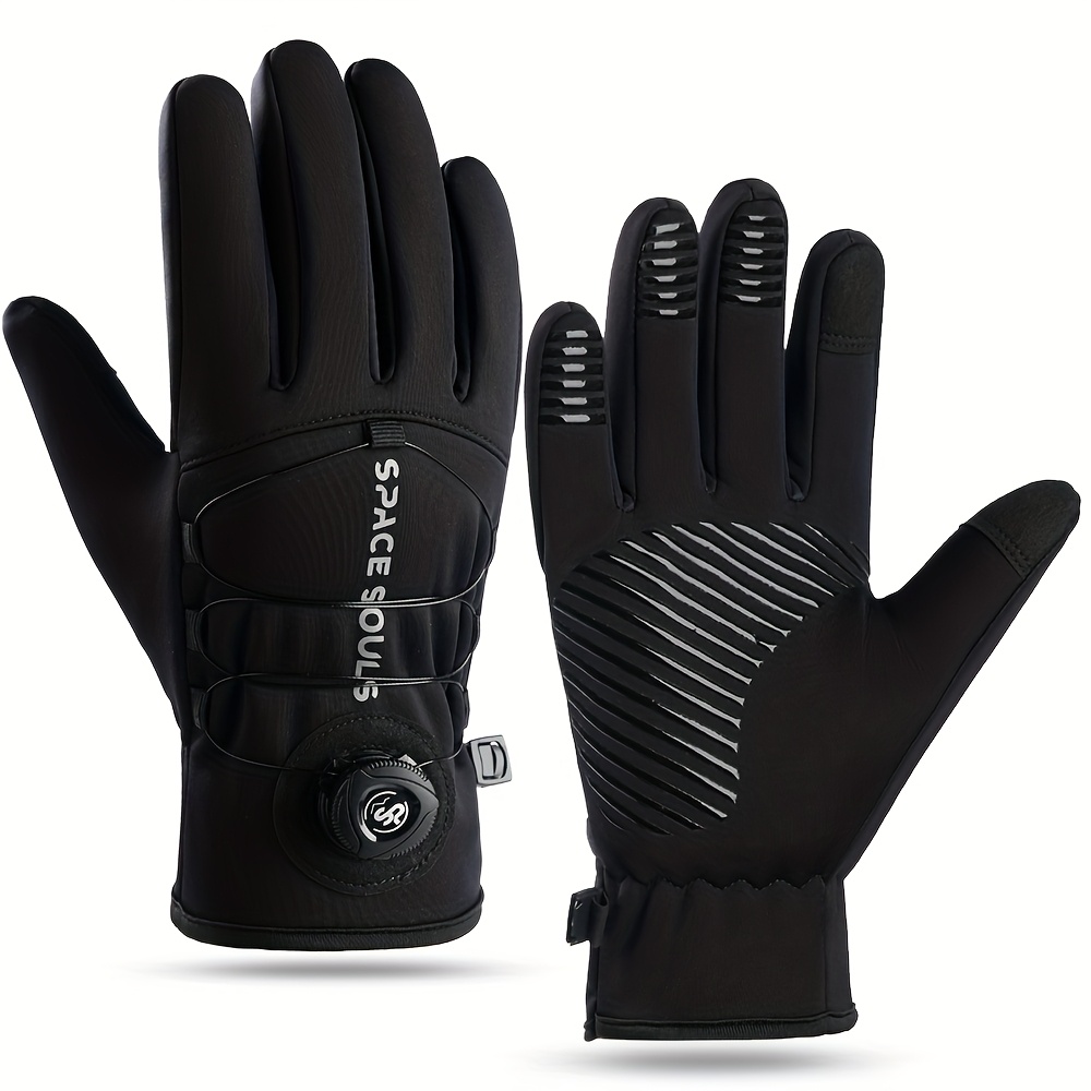 TEMU 1 Paire de Nouveaux Gants d'Extérieur Chauds d'Hiver Unisexes, Coupe-Vent, pour Écran Tactile, pour Homme, pour Sports de , Course, Vélo, Ski,
