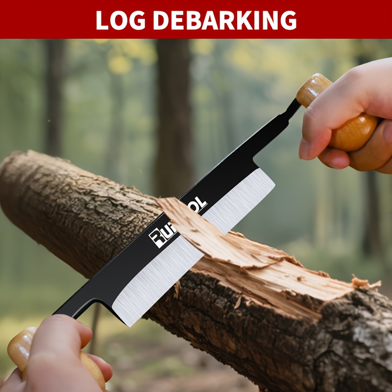 1pc woodworking draw knife 6 8 carbon steel blade straight draw shave debarking tool for debarking wood carving wood working Product details 3