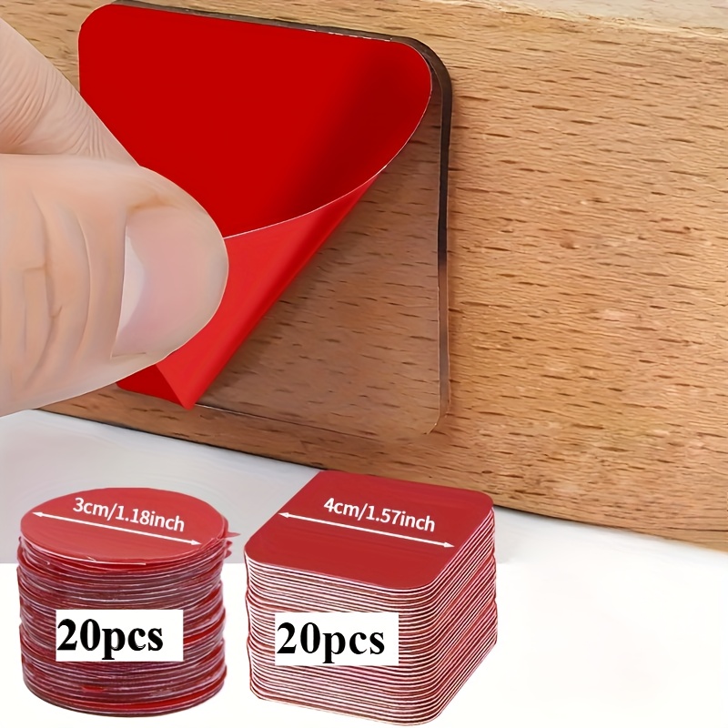 E-shop 40 Stück Hochleistungs-Rotfolie Transparente Doppelseitige Klebeaufkleber, Nano Spurlos Acryl Doppelseitiges Klebeband, Einfach zu Verwenden,