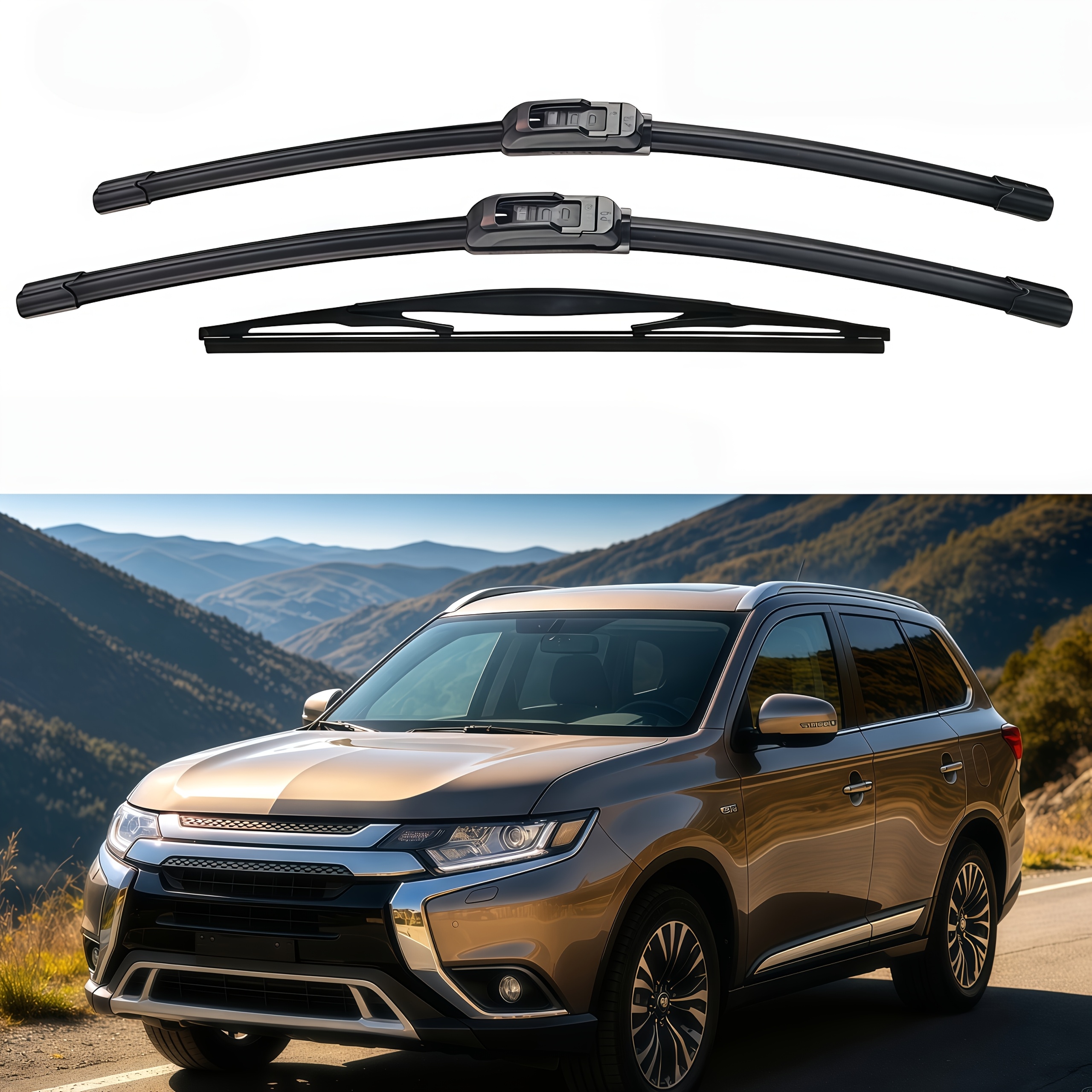 TEMU 3pcs Wiper Blade Set Suitable For 2013-2019, Includes 26in+18in+12in U-shaped Hook Wiper Blades, Front And Rear Wiper Blades, High-quality Wiper