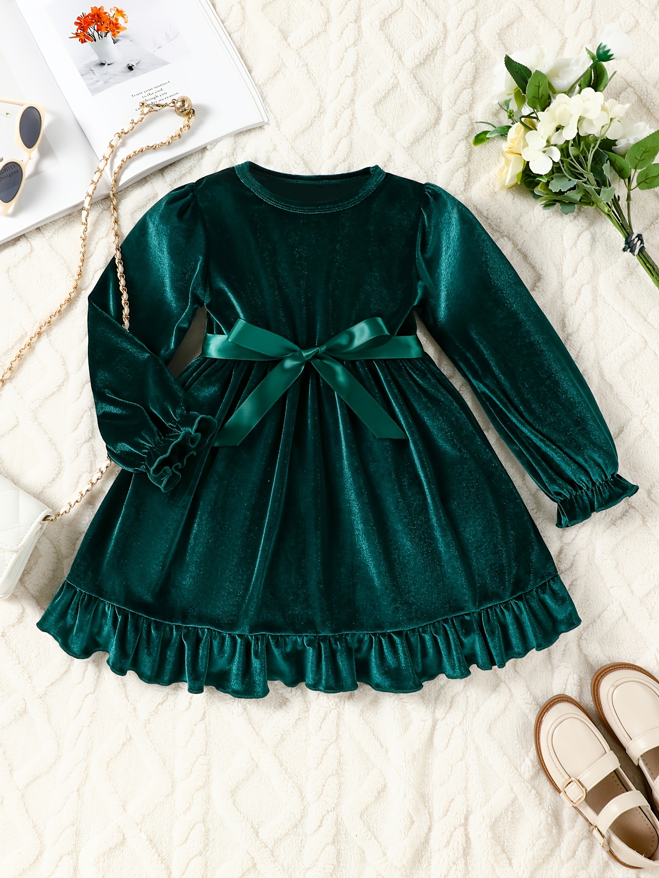 green velvet bow dress Petal and Pup Women's Grasie Dress main image 0