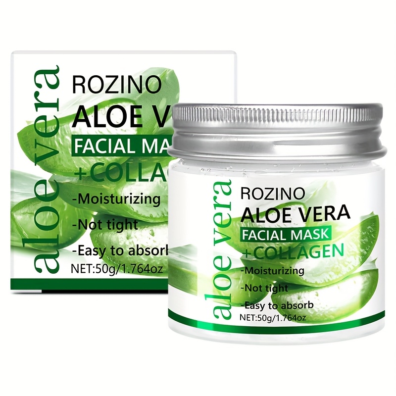 Image of 50g Aloe Collagen Facial Mask, Facial And Neck Care, Strong Moisturizing, Moisturizing, Moisturizing, Smooth, Delicate, , Suitable For Neck, Face, Men And Women