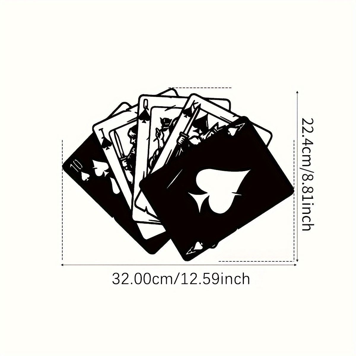TEMU 1pc, Modern Metal Wall Art Decoration, Poker Theme Pattern, Suitable For Bathroom, Living Room, Home Office, Hotel - Hanging Decoration, Indoor