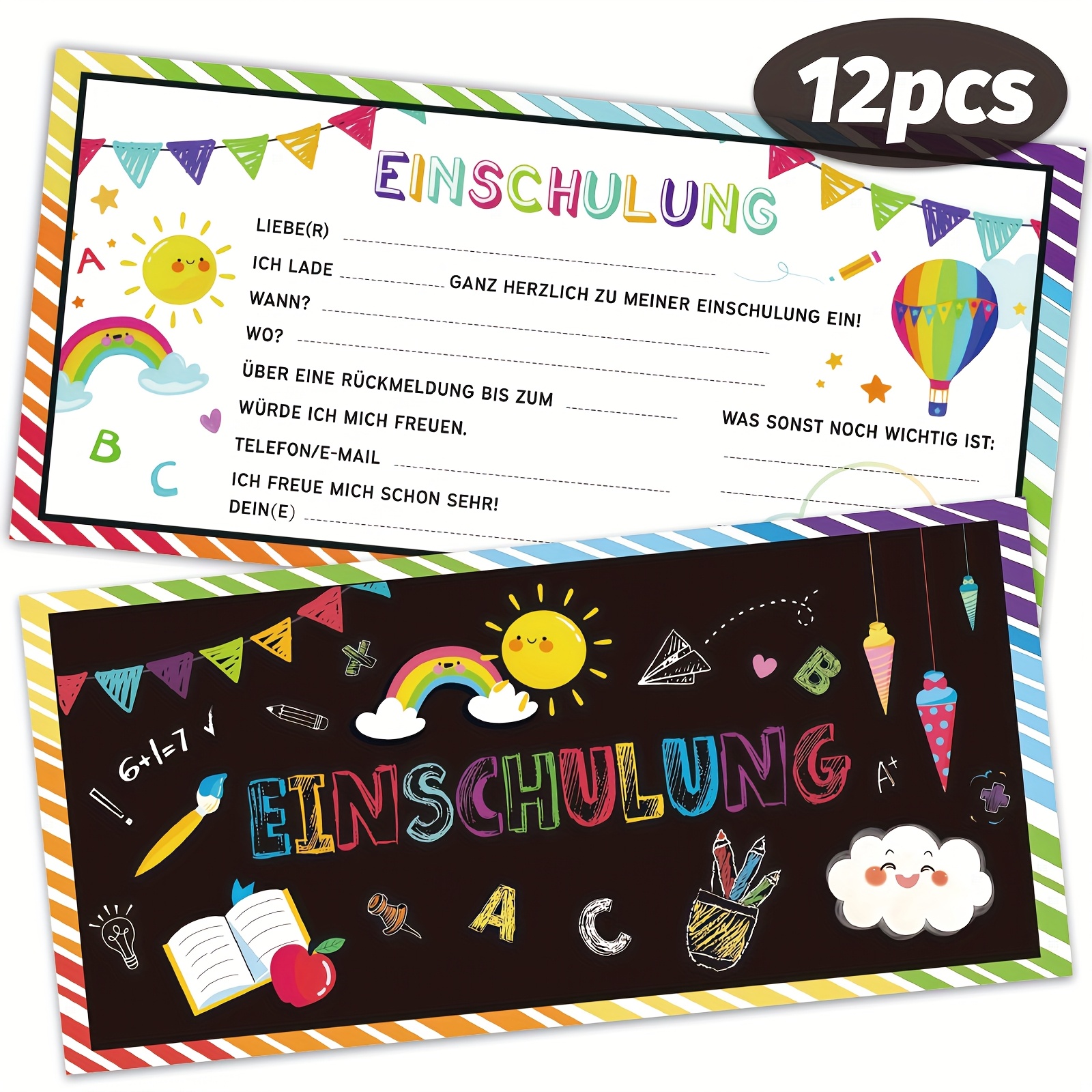 Image of 12pcs Of Back-to-school Invitation Cards, School Invitations For Season Activities, Invitations Featuring Dinosaur Stationery Designs, And Back-to-school Event Invitations