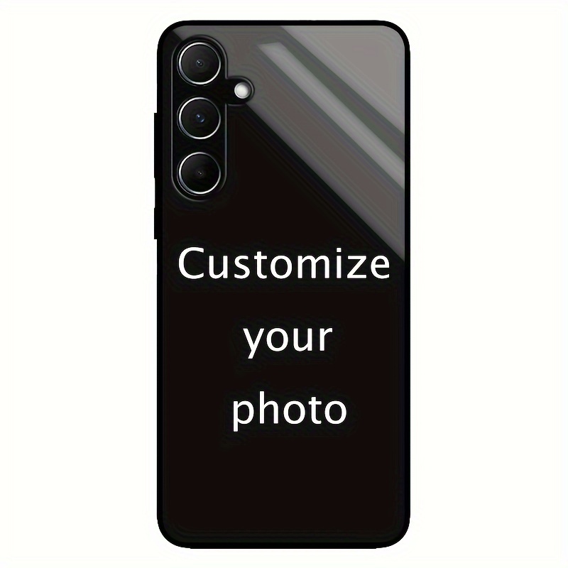 TEMU Phone Case: Customized Phone Case For Galaxy A15/16/14/55/54/35/34/25/24, Diy Couple Selfie , Glass High Gloss Effect, Matte Black Protection
