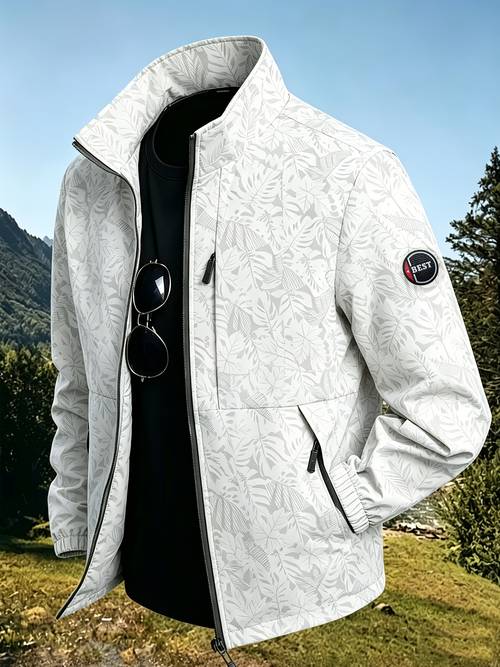 mens outdoor softshell windproof jacket jacket sporty casual zippered pockets suitable for outdoor activities cycling daily wear stylish and versatile