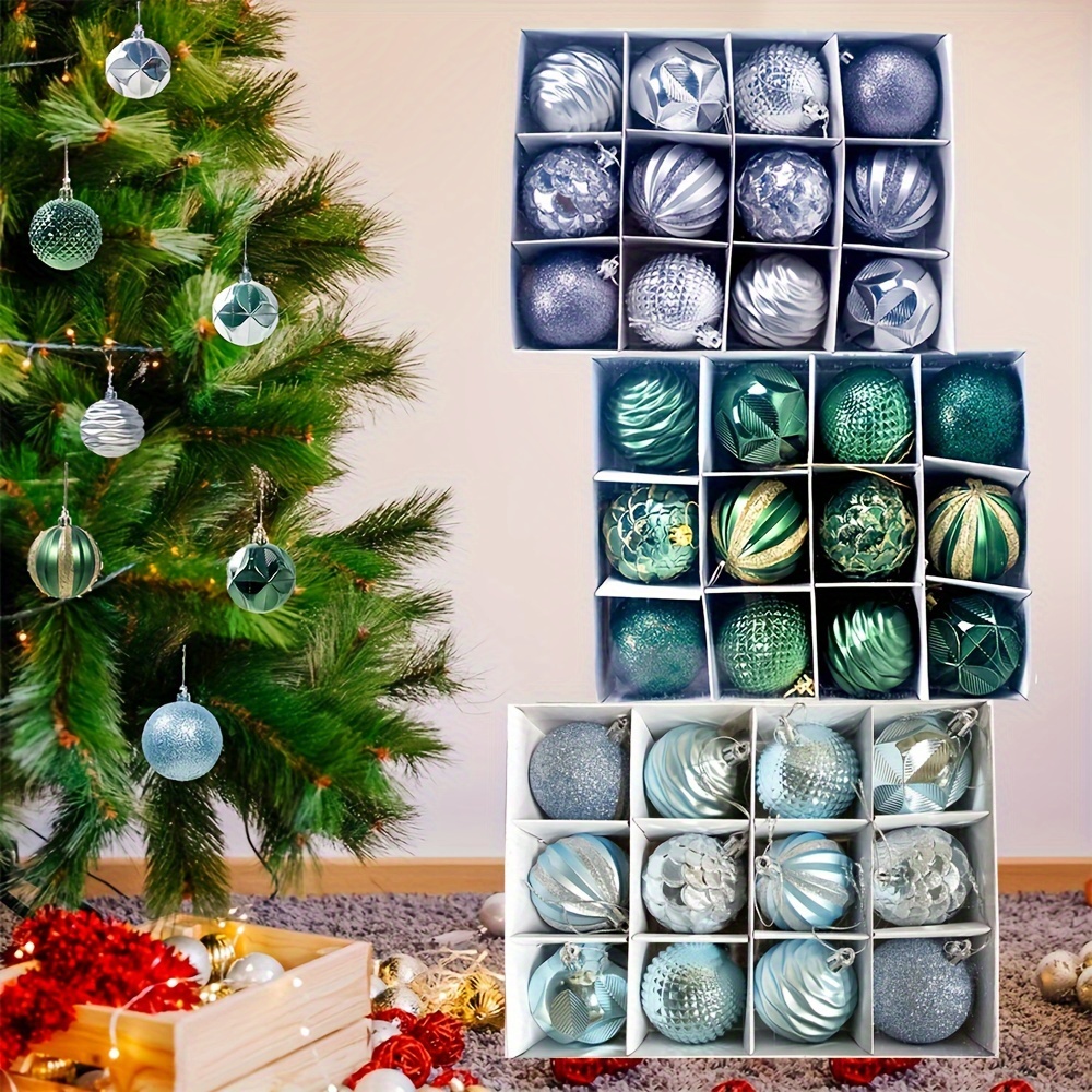 12 Piezas Adorno Cristal Decoración Árbol Navidad Colgante - Temu