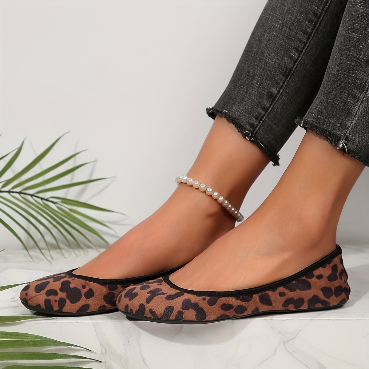 womens ballet flats slip non slip dance shoes leopard print Temu