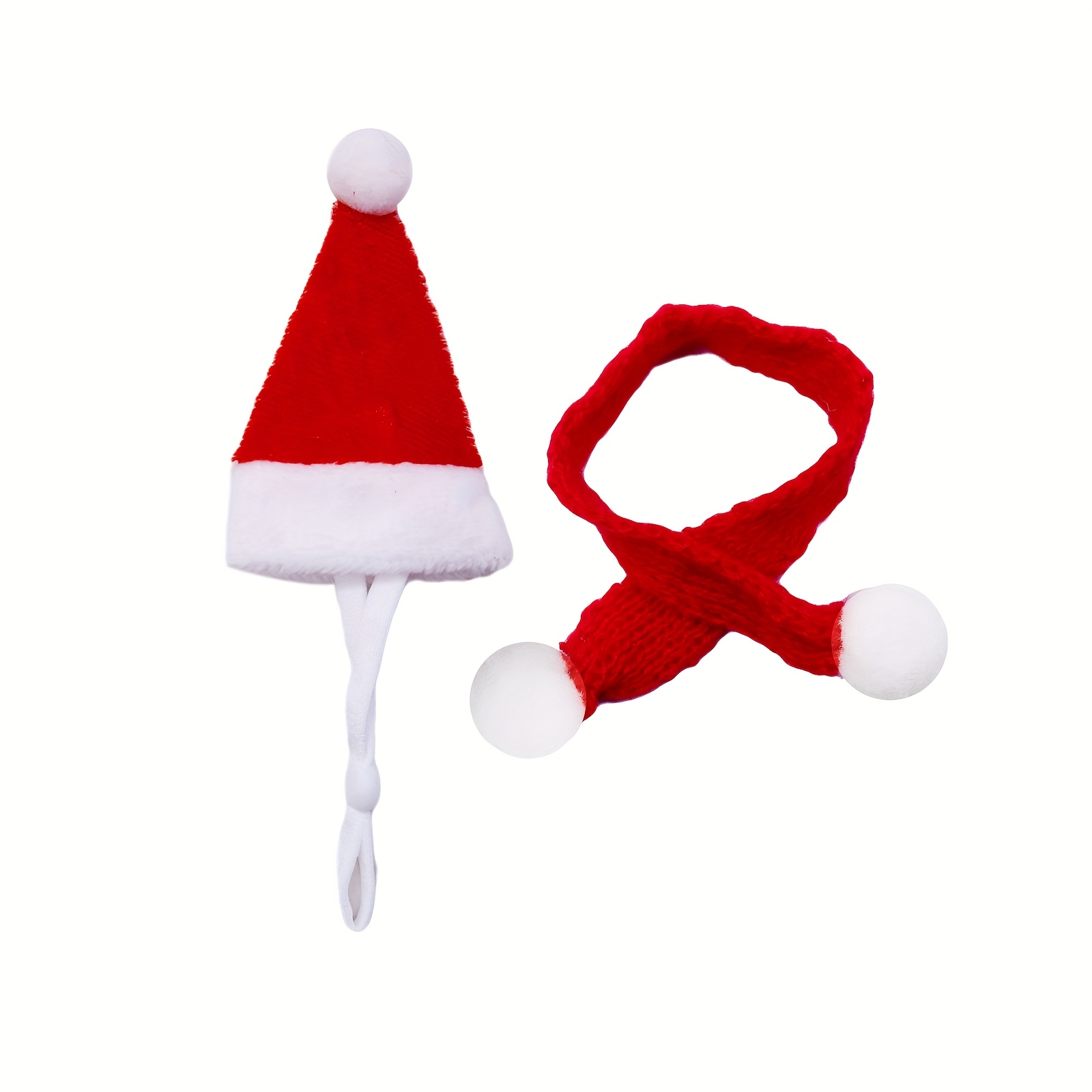 TEMU 2pcs Christmas Guinea Pig Scarf Outfits - Red/ Winter Hat For Small Pets (guinea Pigs, Hamsters, , Ducks, Chickens, Kitten, Puppy, Parrots)