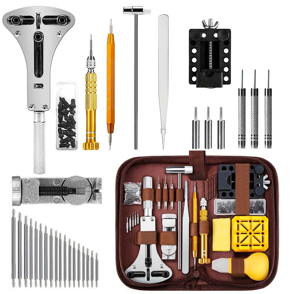 TEMU 149pcs Watch Repair Tool Kit With Alloy Case Opener, Spring Bar Tool, Screwdrivers, User Manual – Professional Watch Maintenance Set For Size Adjustment & Replacement