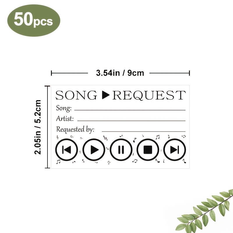TEMU Lot de 50 cartes de demande de , mesurant 3,54 X 2,05 pouces, cartes de notes vierges minimalistes avec de lecteur de musique, adaptées aux