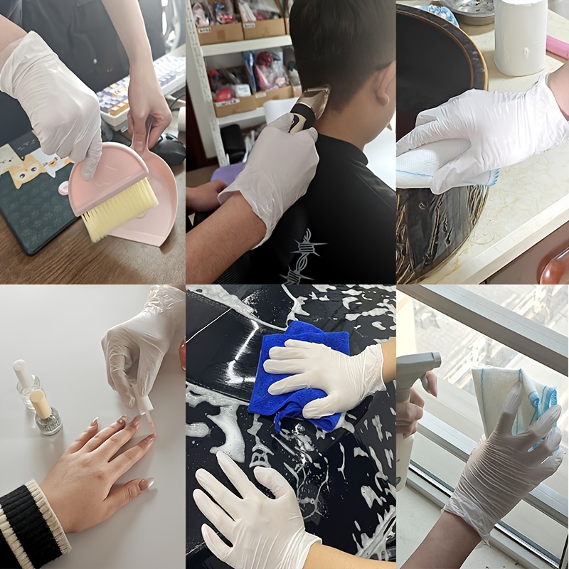 50pcs Multi-Color Disposable Nitrile Gloves for Kitchen, Pet Bathing, Hair Dye, Manicure & Food Prep - Essential Household Cleaning Supplies, Small Tools, Disposable Apparel