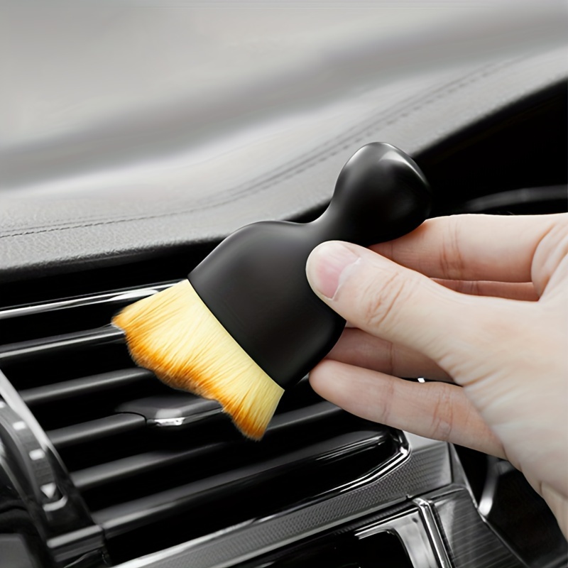 

1pc/3pcs Car Interior Dust Brush With Cover Air Conditioning Brush Soft Brush Seat Center Console Cleaning Gap Brush Cleaning Tool Car Beauty