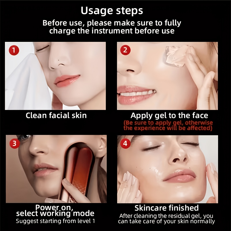   multi functional portable vibration facial skincare device multi functional usb charging essence infusion suitable for in flight beauty modern skincare gadget   for home use a   for at home skincare v line Product details 5