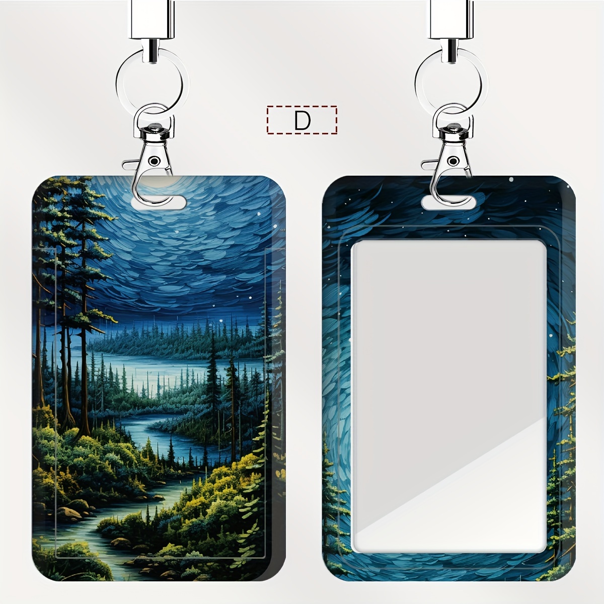 TEMU 2d A Card Holder For Bus Passes And Student Ids Featuring A Design, Complete With A Wrist Strap