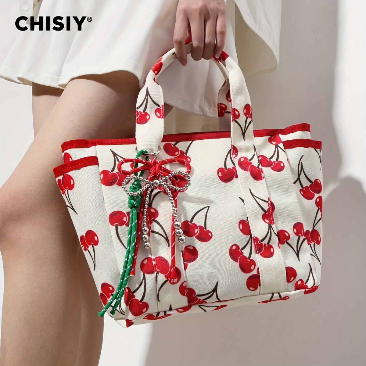 cherry tote bag sold on Temu United States