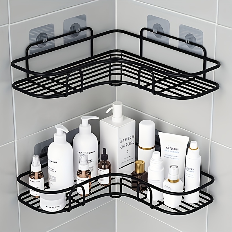 

1pc No-drill , Metal Bathroom Organizer, -mounted Toilet Storage , Hanging Cosmetic And Toiletry , Formaldehyde-free, No Or Battery Needed For , Shampoo, , And