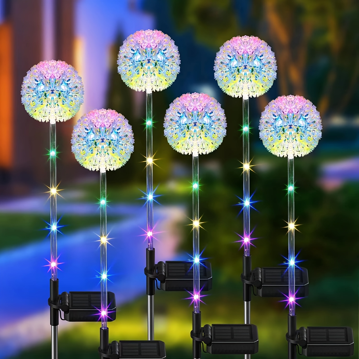 

Solar, Solar Dandelion Flower Stake Landscape With Led, New Upgraded Solar For Patio Christmas Decoration Parties (6 Pieces)