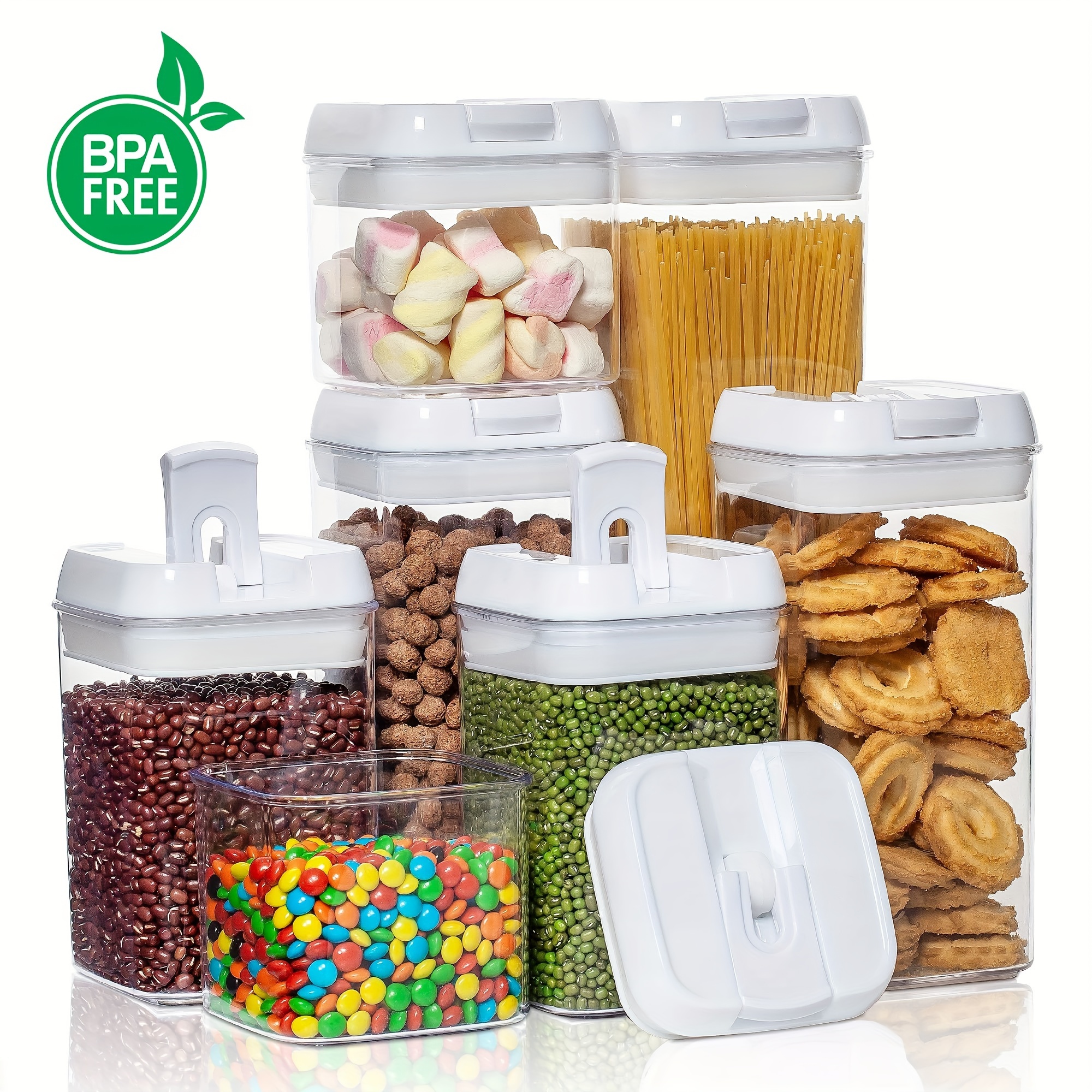 

Bpa-free Clear Plastic Food Storage Containers With Flip Top Lids - Perfect For Organizing Flour, Sugar, Coffee And More In Your Kitchen Pantry