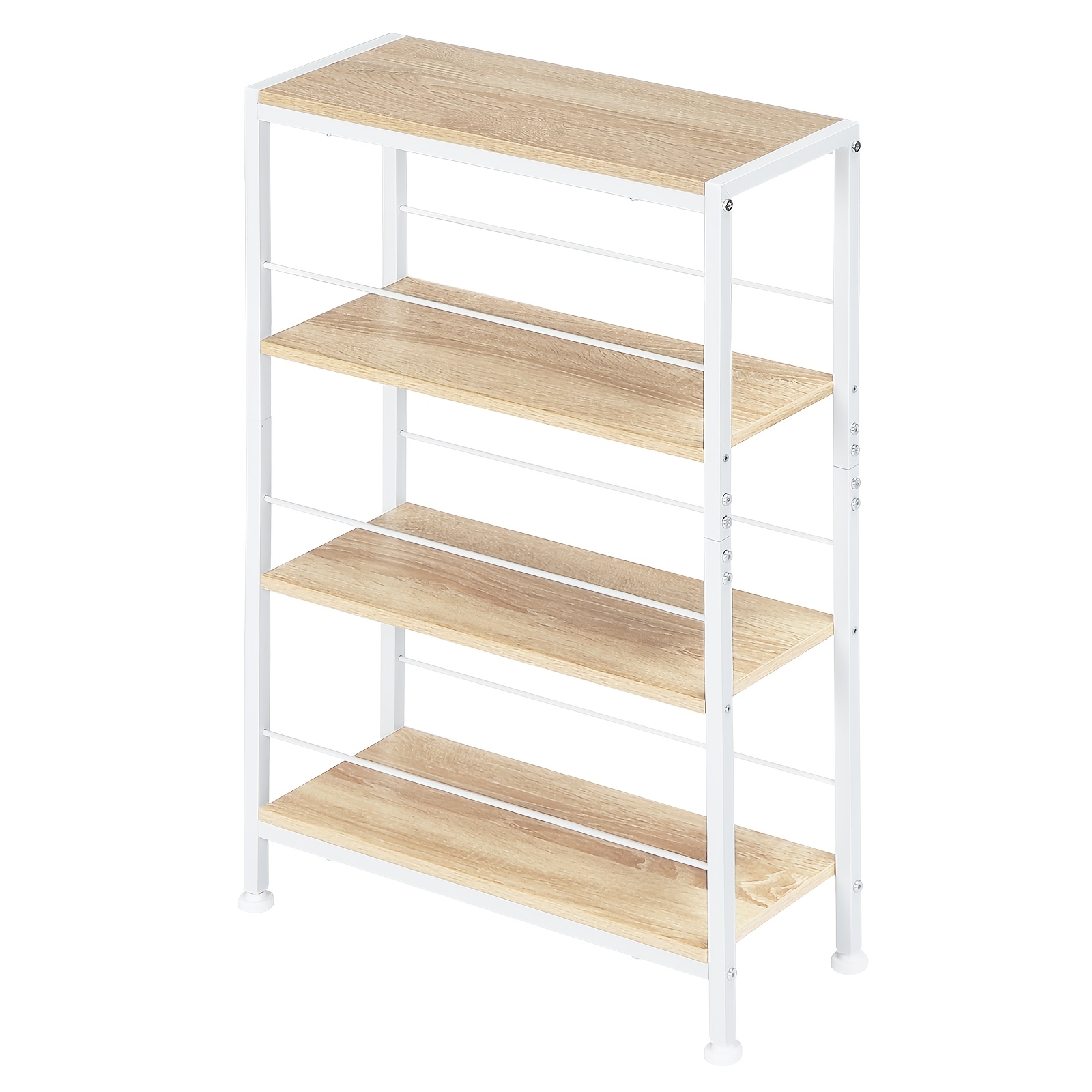 Office Bookshelf, Four-layer Embedded Bookshelf, Floor-standing Bookshelf, Narrow Style, Suitable For Study, Office, Wooden , 50 X 78 X 20 Cm