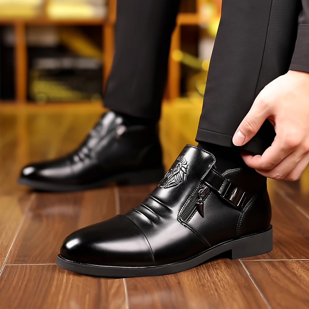 Botas de Retro para Hombre Cierre con Cremallera de Goma, Calzado  Casual y Formal Todo Temporada, Botas Militares, Diseño Ele