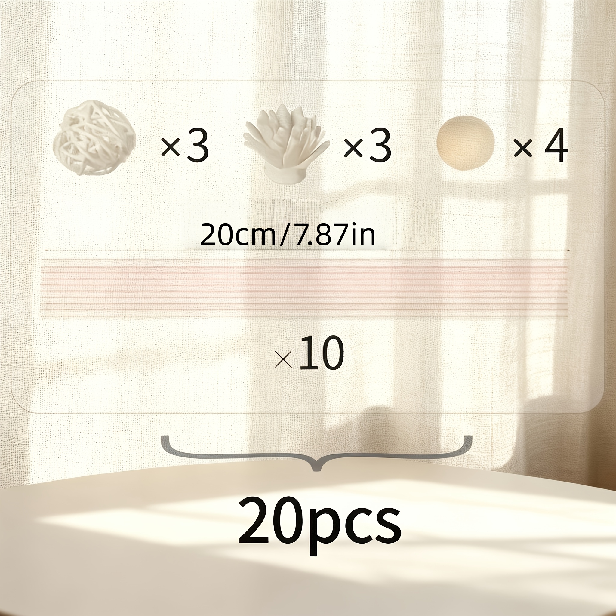 TEMU Ensemble de 20 pièces d'accessoires pour diffuseur d' comprenant des bâtons de rotin, des boules de rotin, des fausses fleurs et des pour la