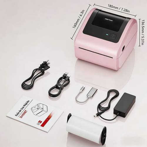 wireless shipping label printer 4x6 for small business d450bt thermal label printer for shipping packages multi platform use