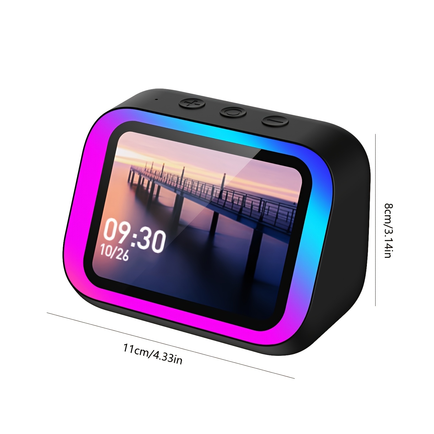 item picture 1 ai smart speaker smart alarm clock with wireless speaker and   light high fidelity stereo high definition smart display screen answering     portable speaker charges bedside digital clock