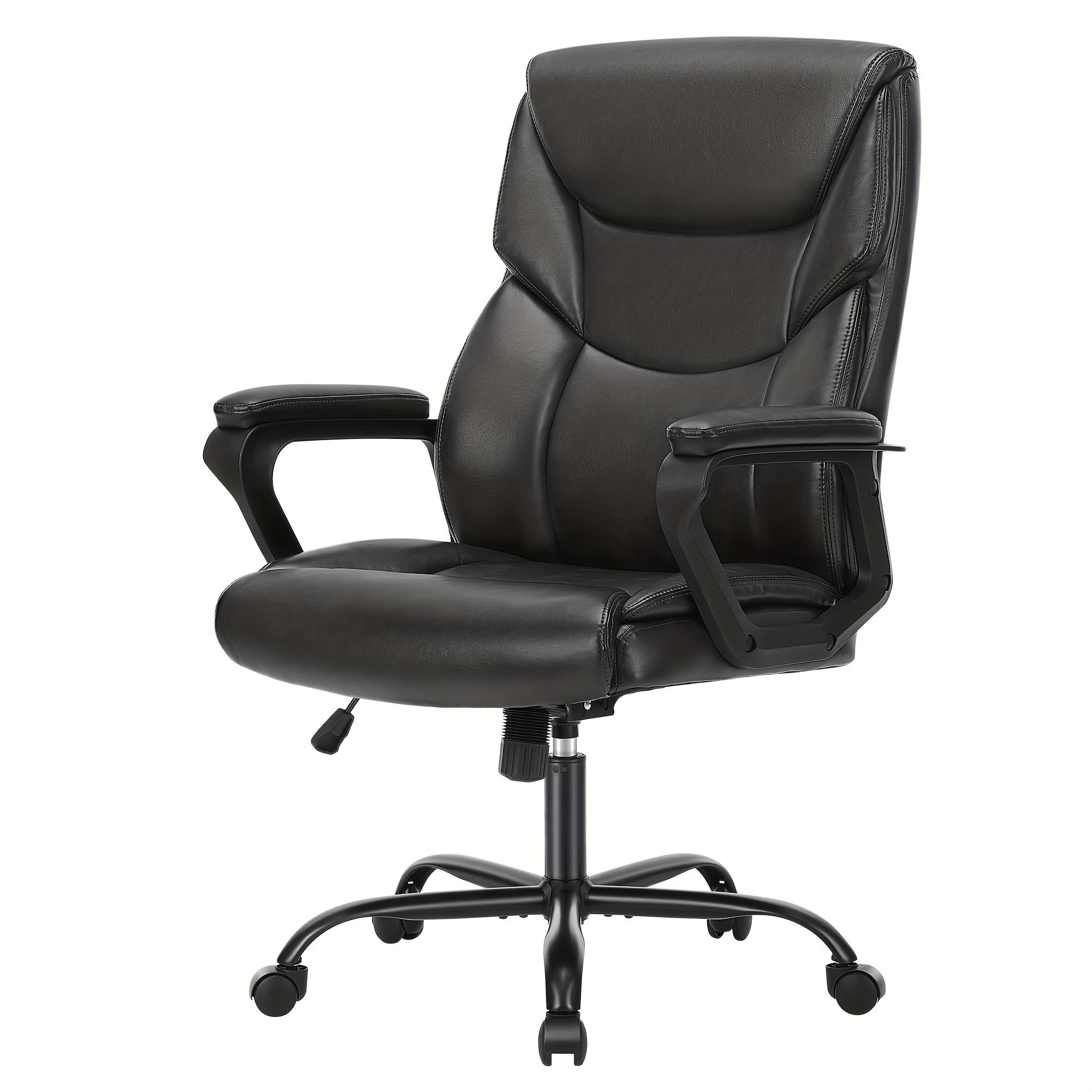 

Home Office Chair Computer Gaming Chair, Ergonomic Padded Armrest, Lumbar Support, Swivel Rolling Leather Desk Chair With Wheels