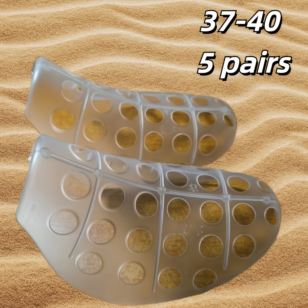 5 Pairs New Transparent Shoe Supports With Anti-wrinkle Design, Suitable For Sports Shoes, Leather Shoes, Casual Shoes, Etc., Anti-collapse, Anti-folding Upper, Universal Toe Support In 4 Sizes