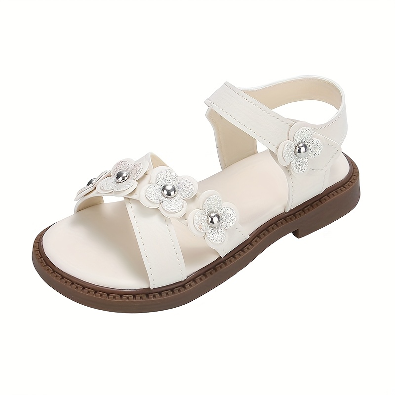 Josmo Girls Toddler White Flower Sandals – Open Toe Summer Dress