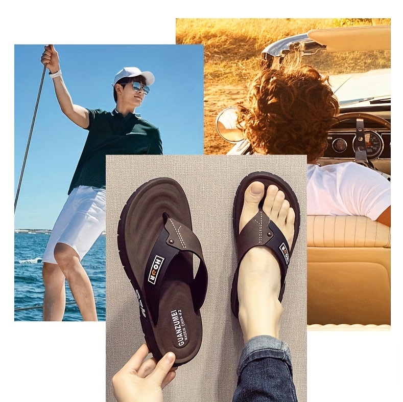 mens high end flip flops for summer designed for casual wear featuring odor slip and a soft sole for feel Product details 6
