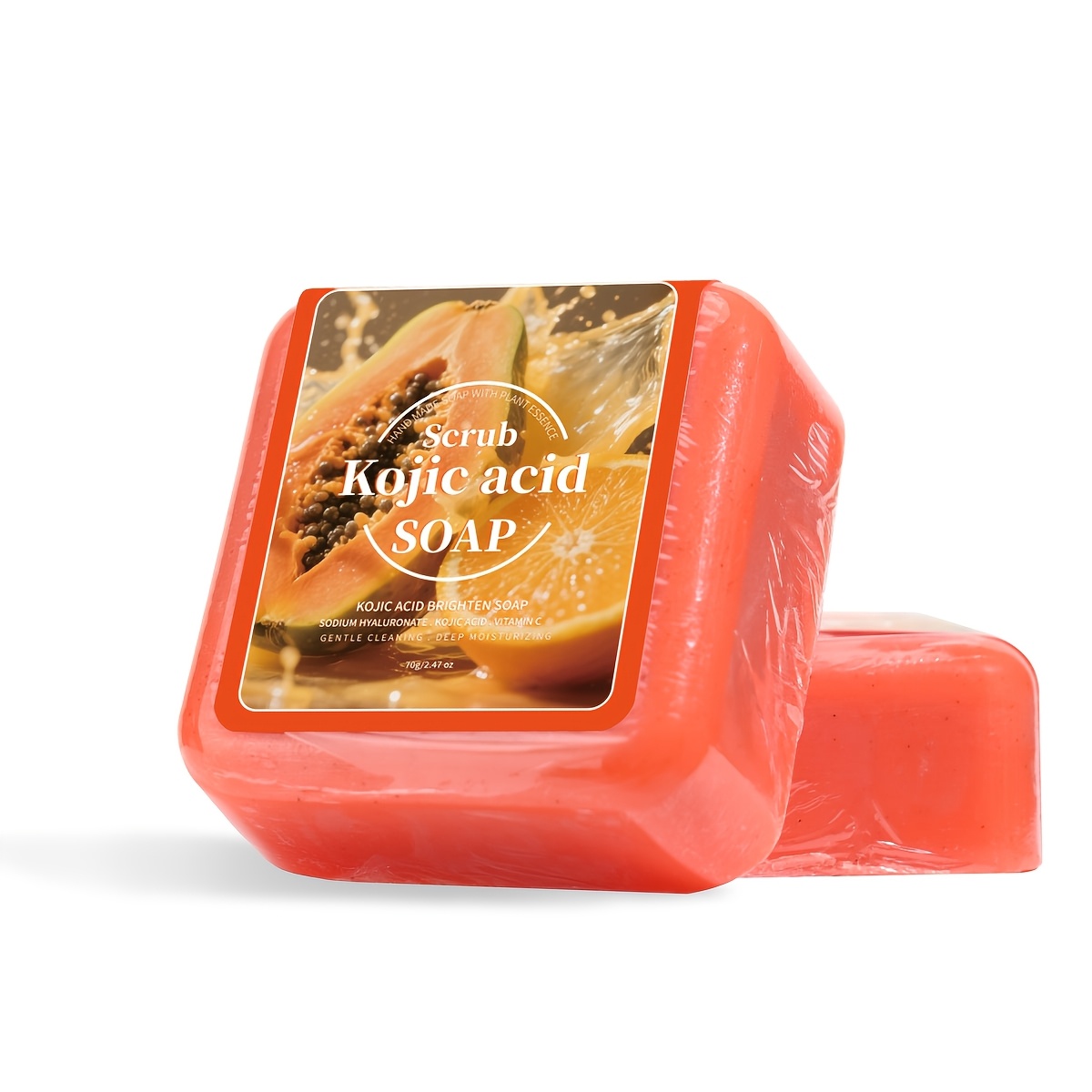 Kojic Acid & Papaya Exfoliating Body Soap - Cleansing with Coconut Oil, Fruit Papaya Scrub Suitable for Skin Types ( Dry, Oily) - &,