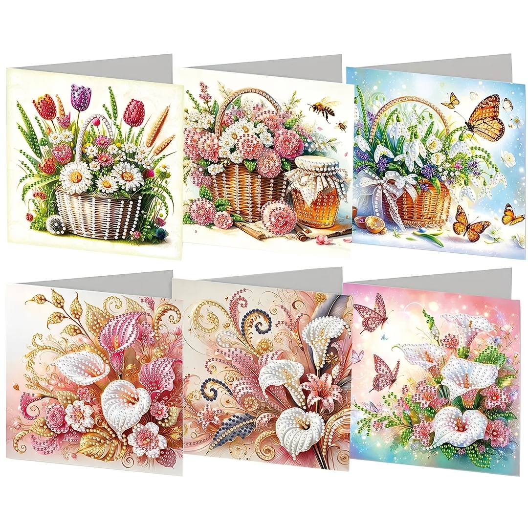 TEMU 6pcs Set, Shower Diamond Painting Kit, Thank You Card, Convey Beautiful Wishes, Unique Mosaic Product Design Unleashes Your Creativity And