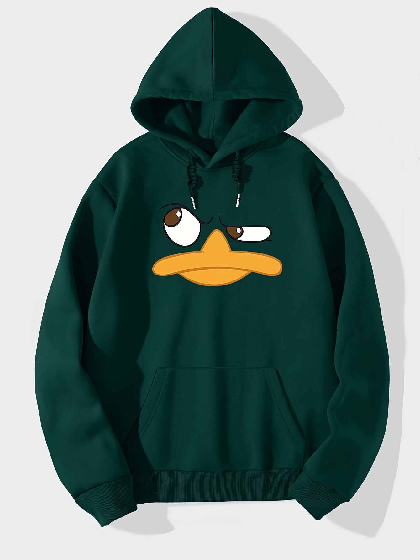mens casual cartoon duck face hoodie polyester knit fabric loose   season   style with hood elastic microfiber sweatshirt