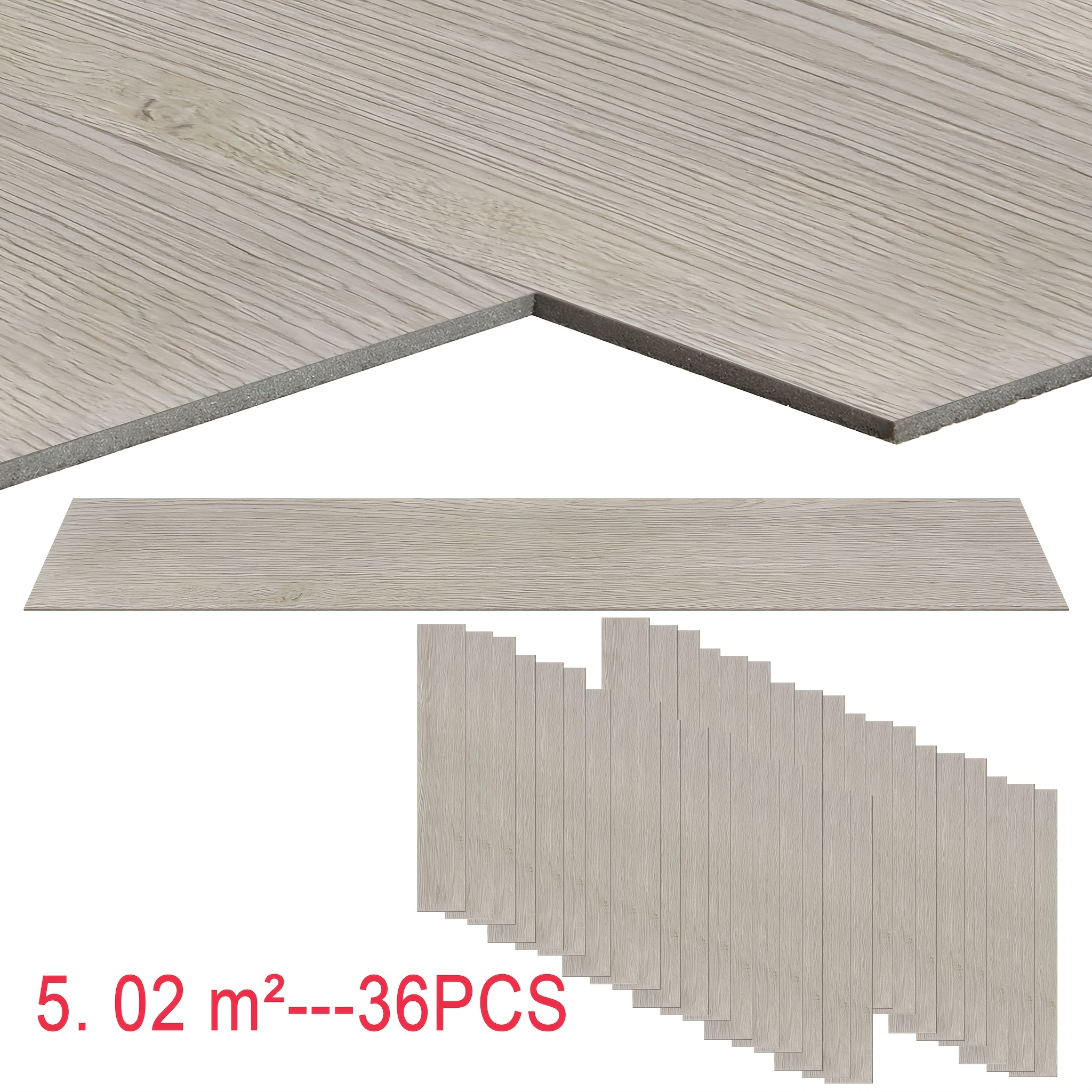 TEMU 18/36 Stück PVC-Bodenbelag Selbstklebend, 2,51 m²/5,02 m² Holzoptik-Bodenplatten, Holzoptik-Bodenfliesen mit Holzlook, Wasserdicht, Rutschfest